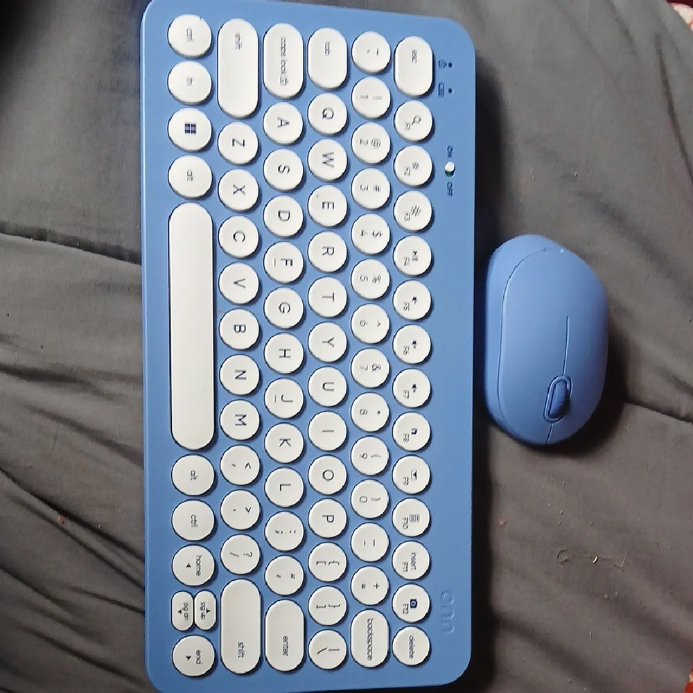 Wireless Blue Keyboard and Mouse Combo